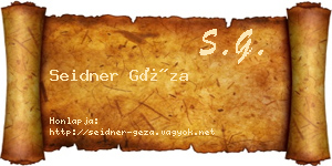 Seidner Géza névjegykártya